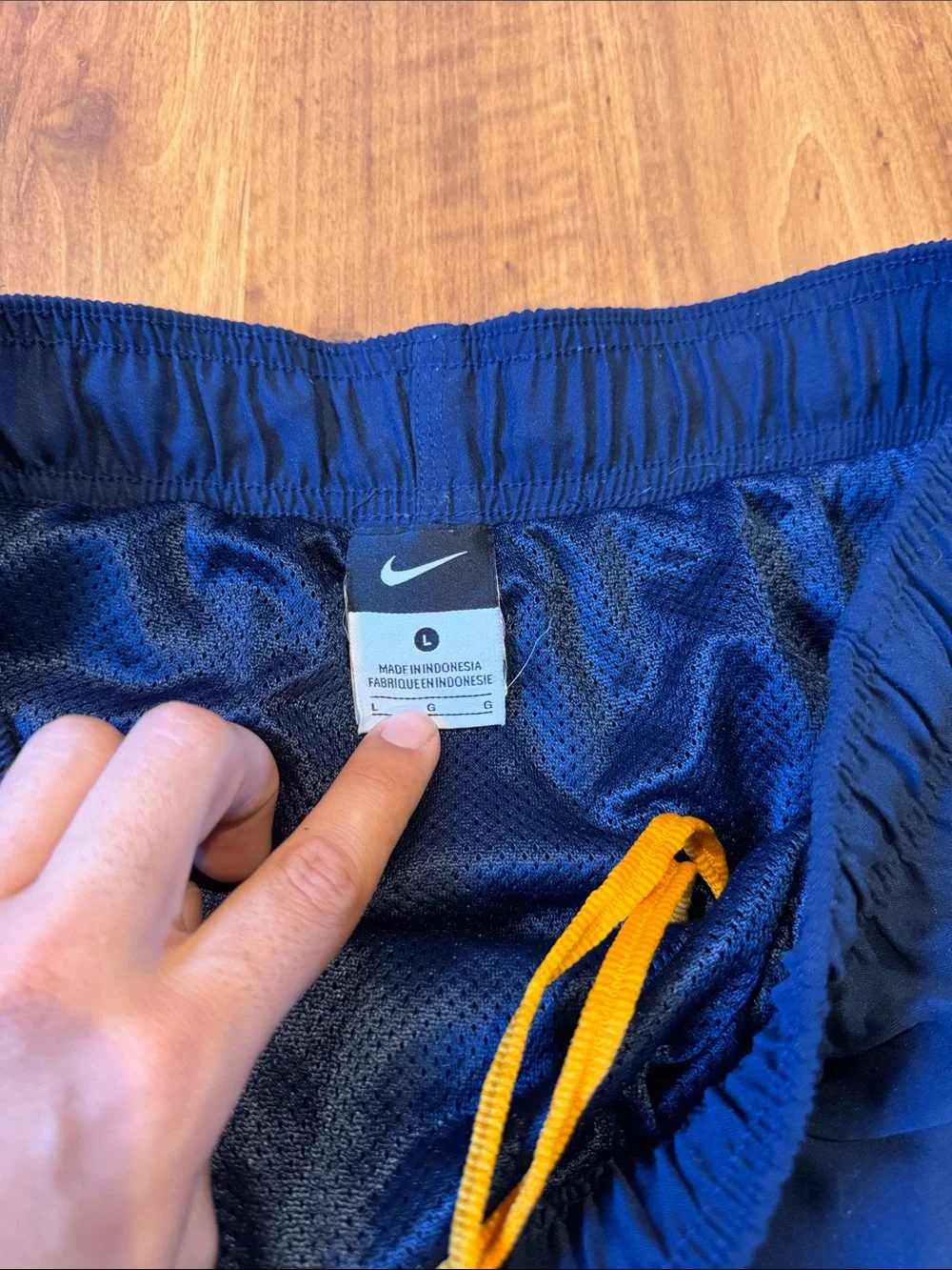 Nike Vintage Royal Blue Swim Shorts with Yellow Trim